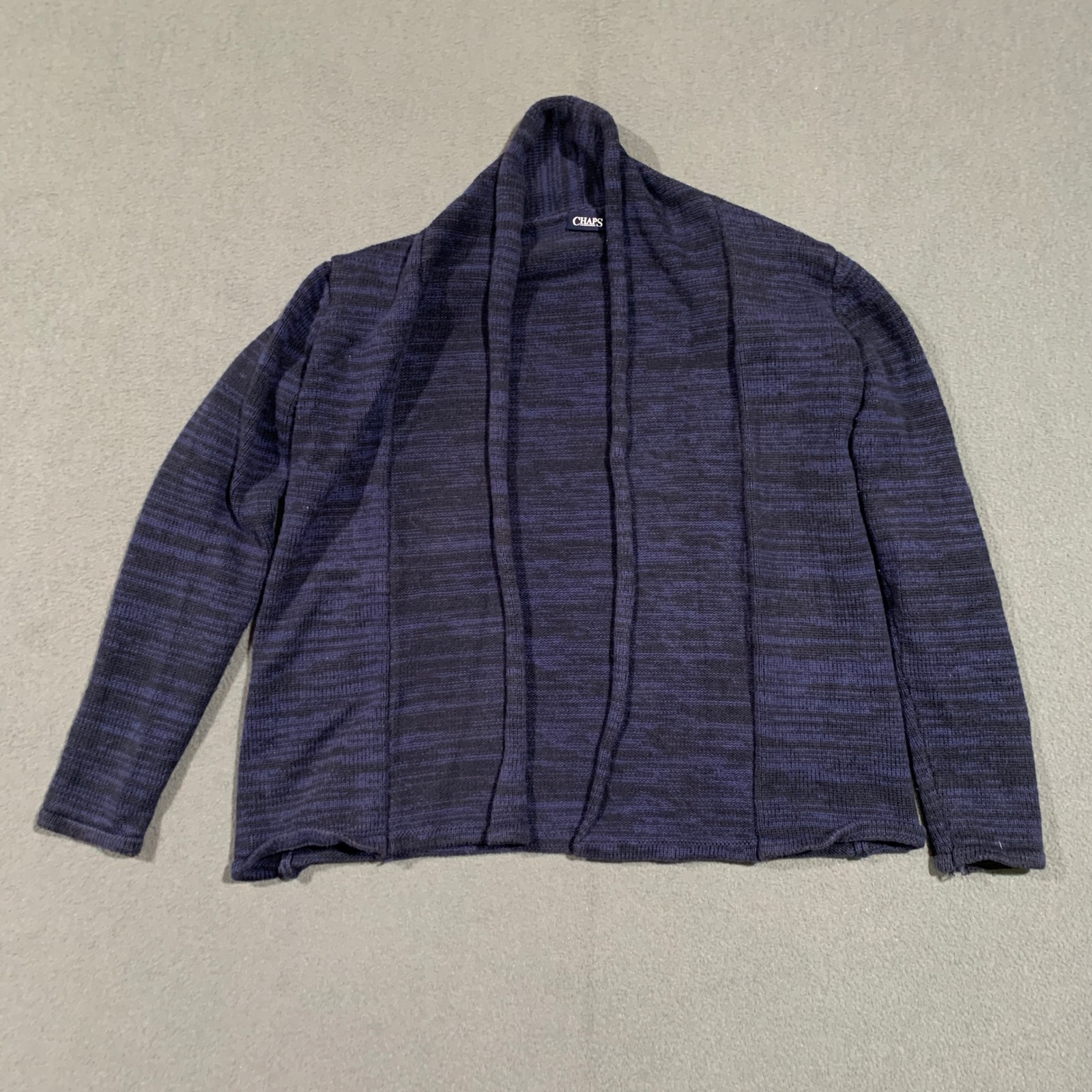 Chaps Girls Medium 8/10 Blue Blend Cardigan Sweater Open Front Knit